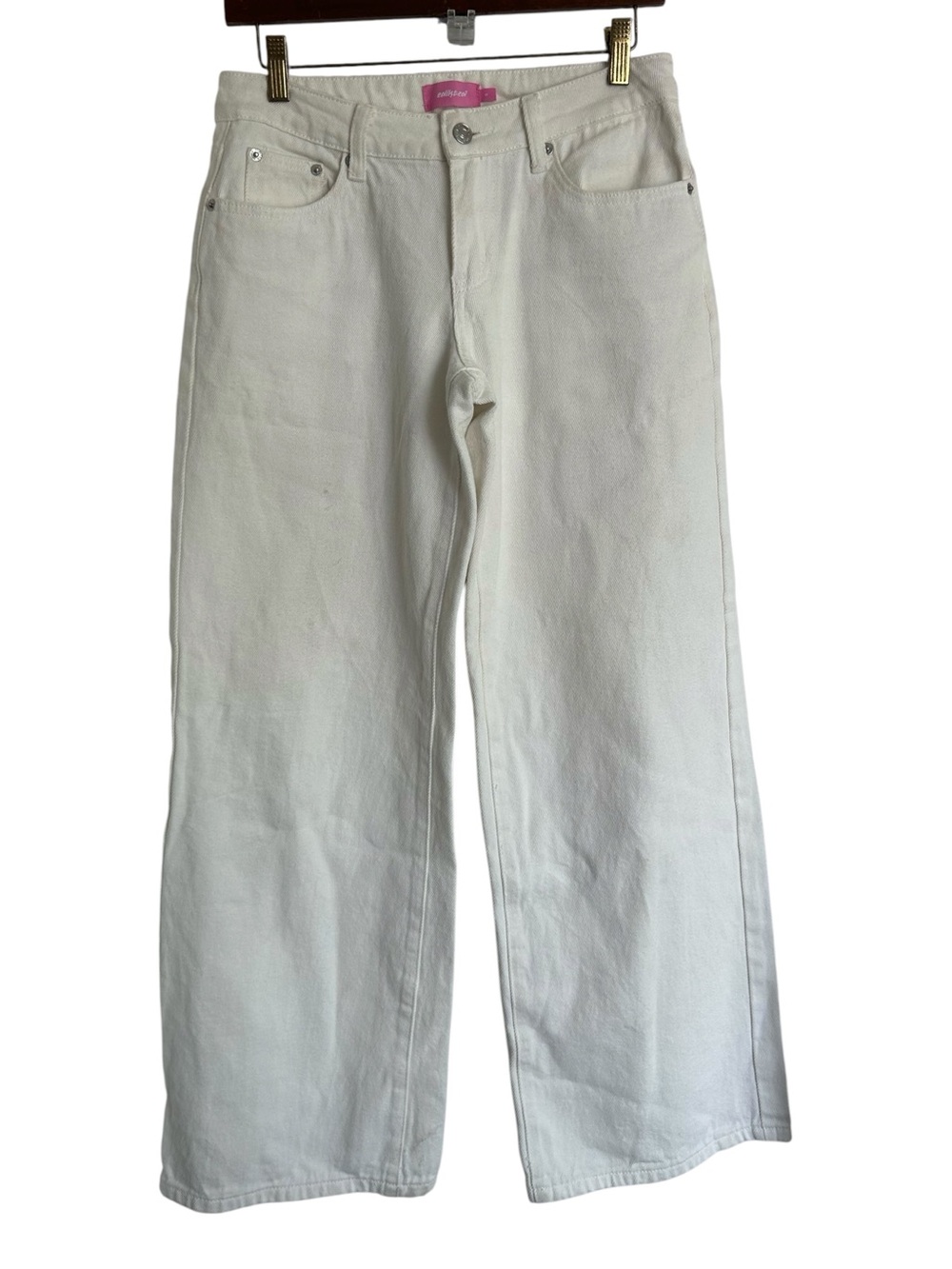 Edikted white wide-leg baggy denim jeans - Small